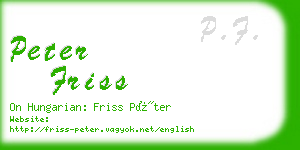 peter friss business card